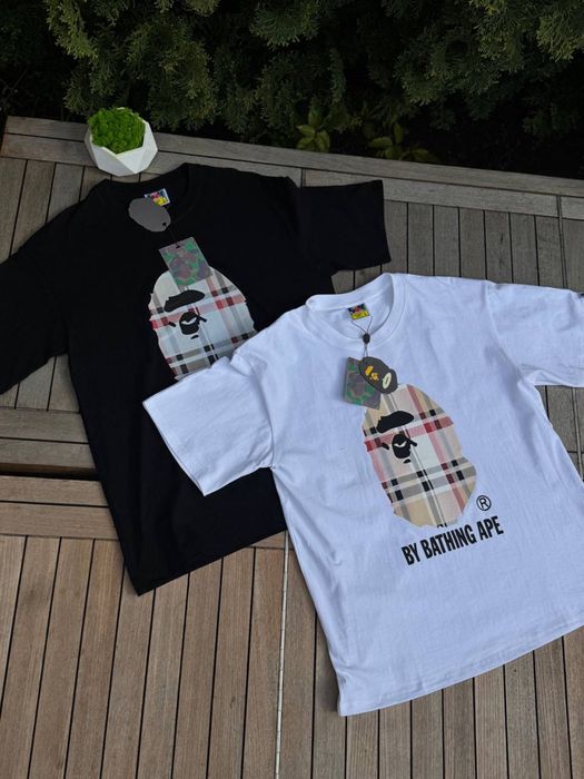 Футболка BAPE (A Bathing Ape) біла стильна чоловіча/Бейп футболка біла/Чоловіча футболка біла Бейп