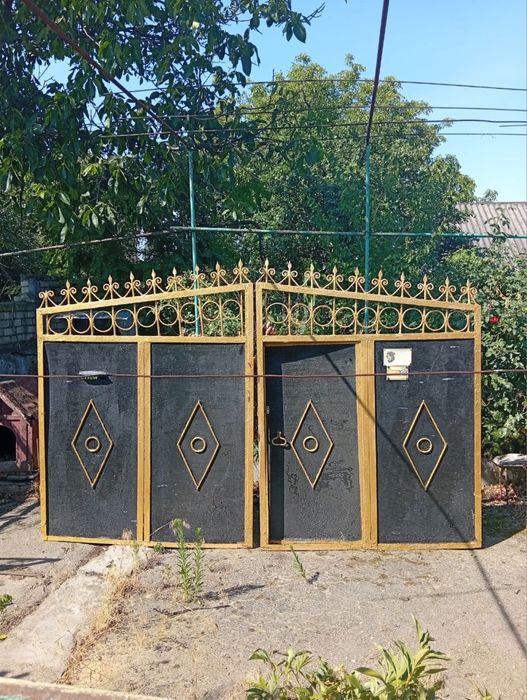 Ворота металические с калиткой