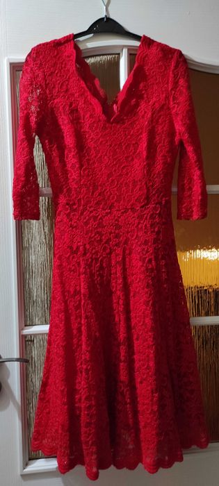 Suknia damska koronkowa czerwona rozm. S