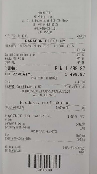 Sprzedam hulajnogę elektryczną.