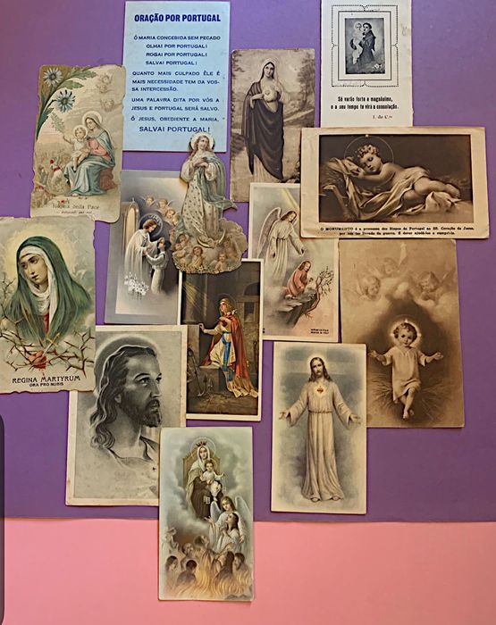COLEÇÃO DE 50 PAGELAS RELIGIOSAS anos 47/48/49 com dedicatórias