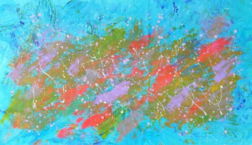 Quadro pintado  á mão “Touching the Grass” Janoger