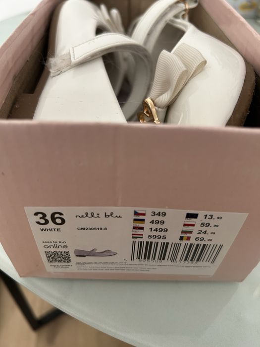 białe balerinki komunijne rozm.36