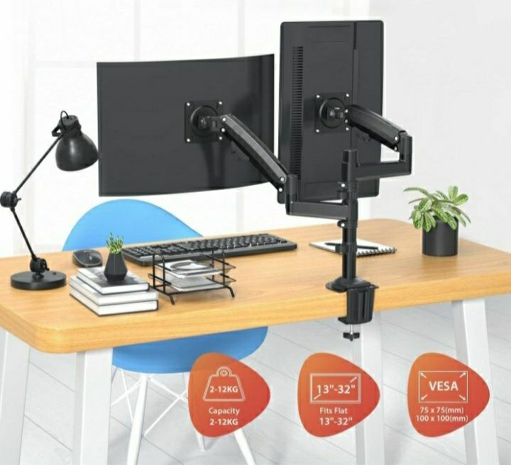 Uchwyt stojak do 2 monitorów 17-32" 2-9 kg