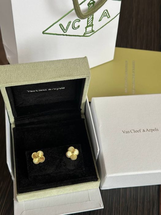 Кульчикі пусети Van Cleef повний комплект бутика
