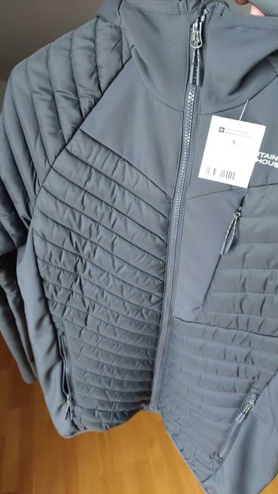 kurtka hybrydowa softshellowa ocieplana z kapturem Mountainwarehouse