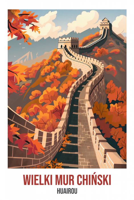 Plakat 68x101cm Wielki Mur Chiński