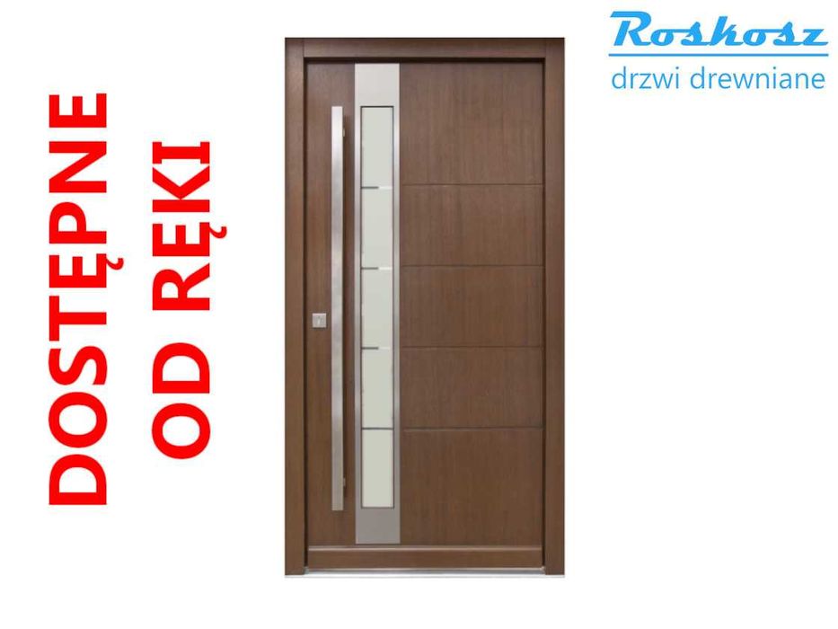 Drzwi zewnętrzne 80mm drewniane ocieplane CERTYFIKAT ciepłe powietrze