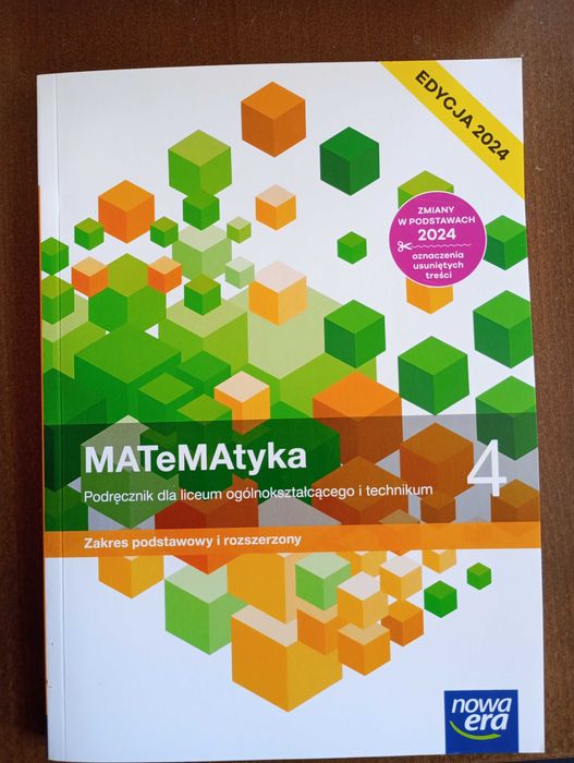 Książka Matematyka 4. Edycja 2024. Nowa Era. Zakres podstawowy i rozszerzony