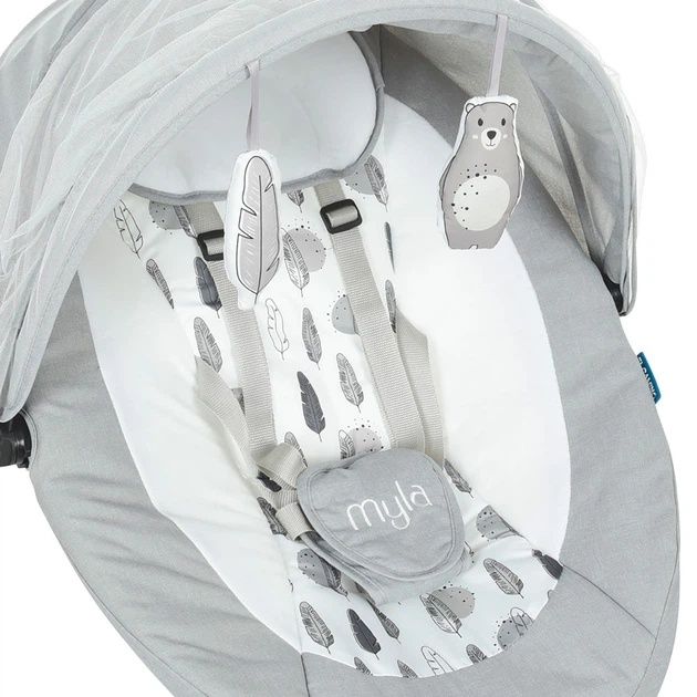 Заколисуючий центр El Camino ME 1074 Soft Gray USB, пульт, 5 швидкостей, таймер, 12 мелодій