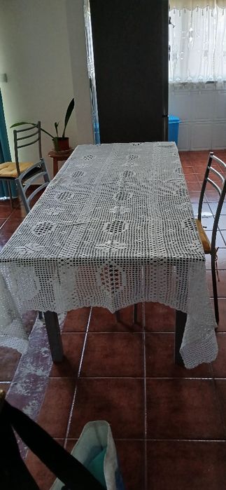 Toalha retangular de crochet