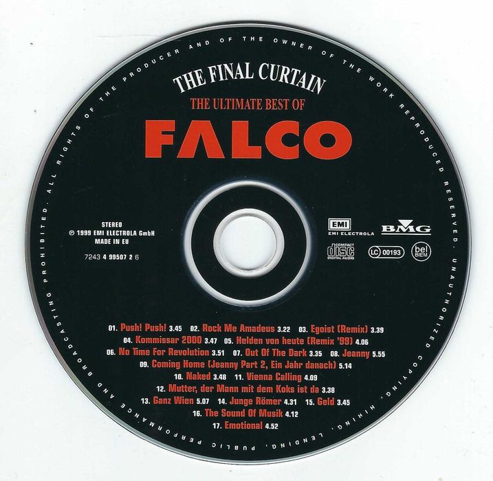 CD Falco - The Final Curtain-The Ultimate Best Of Falco (1999) (EMI)