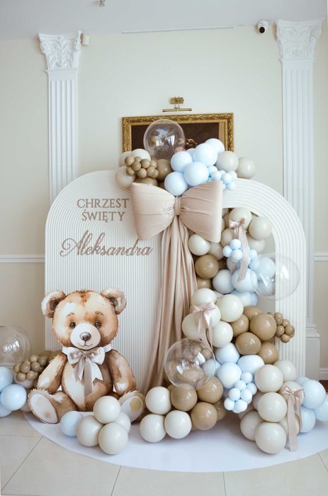 Dekoracje Ścianka Balonowa Girlanda Balony Komunia Chrzest Urodziny