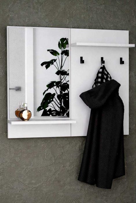 Вішак Білий. Меблі в передпокій.З дзеркалом. Меблі для дому