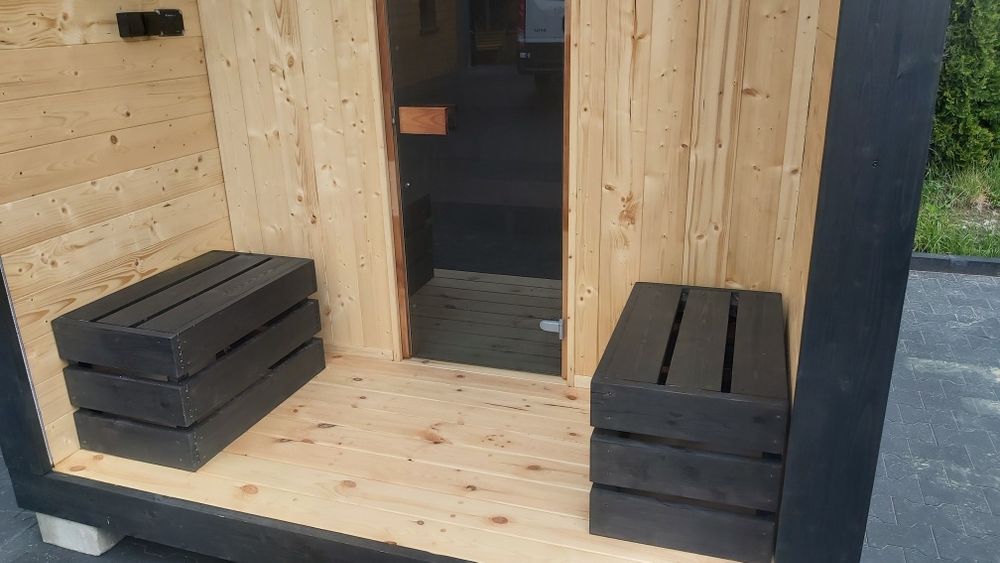 JuliaSpa Sauna zewnętrzna ogrodowa stodoła -dostępna od ręki sauny balie Jastków