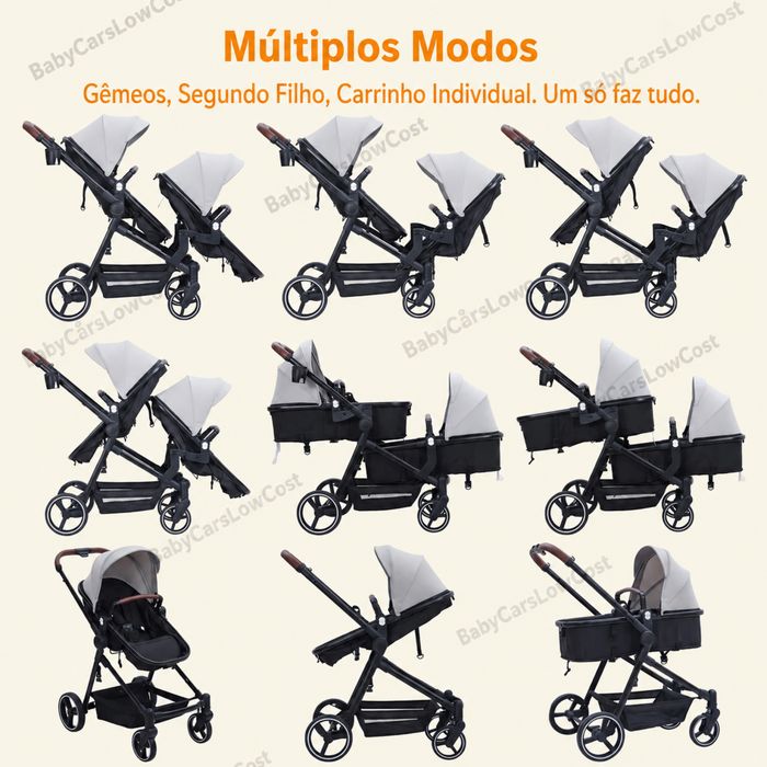 **Carrinho Bebé GÉMEOS * NOVOS * Trio Completo * 3 Cores Disponiveis  * OPORTUNIDADE **