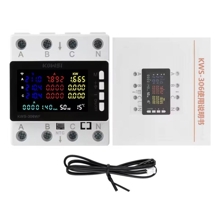 Tuya Wi-Fi трифазний автоматичний вимикач 80 A з енерго-лічильником дл