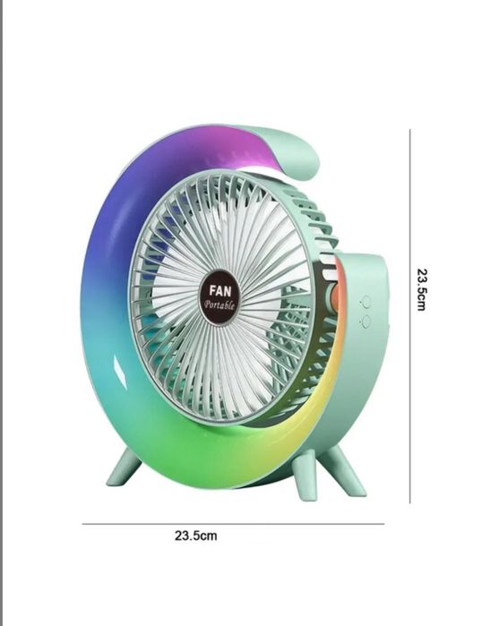 Настільна лампа, тришвидкісний вентилятор з обертанням на 180°