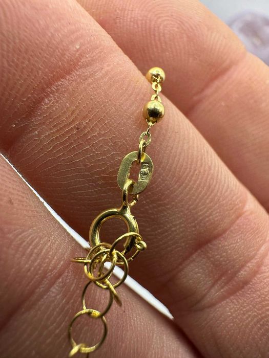 Złota bransoletka 14k 585 19cm Różaniec