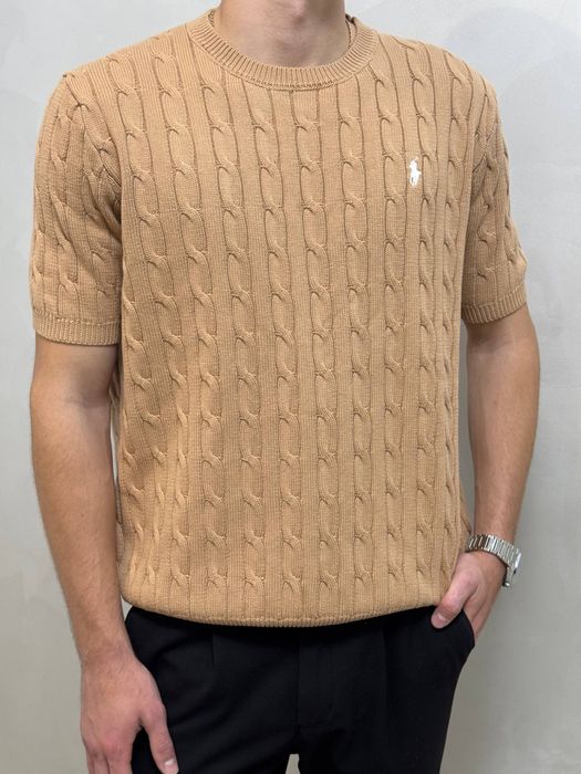 Футболка Ralph Lauren в’язана бежева / Polo RL / Ральф лорен