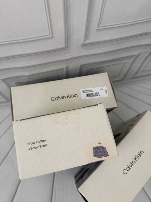 Білизна чоловіча труси боксери Calvin Klein набір 3 шт сірі