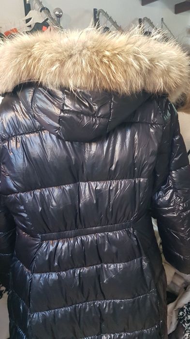 Piękny Płaszcz płaszczyk rozm L XL z jenotem z futrem