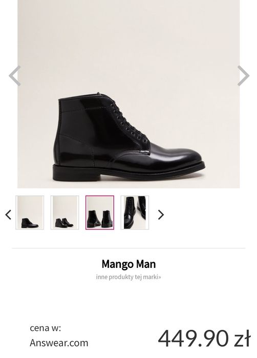 Mango MEN nowe kozaki skóra r41
