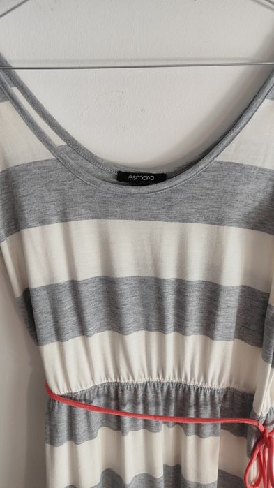 Vestido comprido de riscas