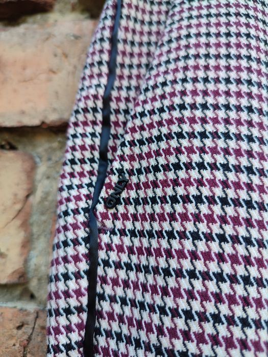 Damskie eleganckie materiałowe spodnie w pepitke chinosy