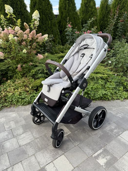 Коляска Cybex Balios S Lux Silver 2 в 1 Stone Grey Чохол для ніжок, муфти, дощовик , москітна сітка
