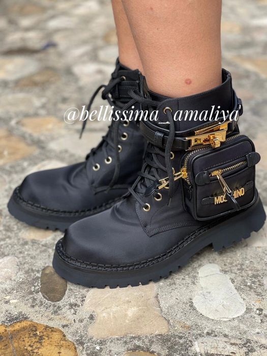 Чёрные ботинки Moschino couture москино маскино