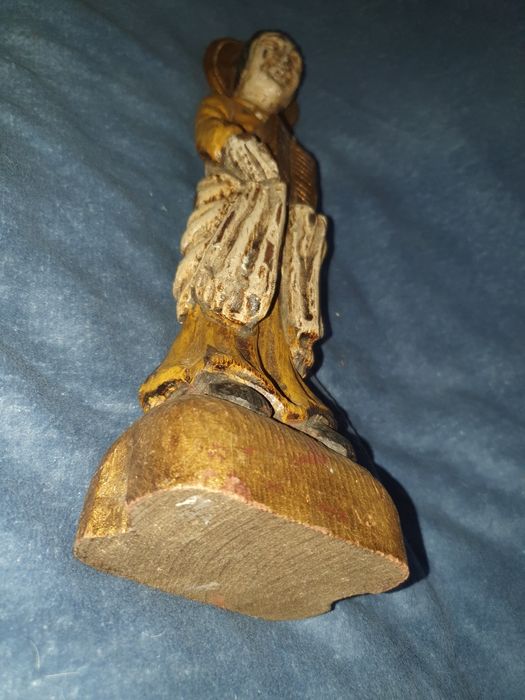 Stara figura rzeźba świętego Piotra drewno XIXw