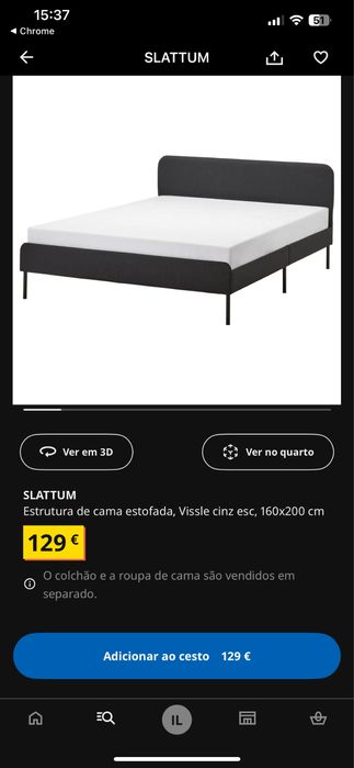 Cama 160x200 Slattum Ikea