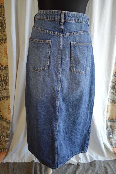 długa spódnica jeansowa maxi klasyczna prosta 14 42 jeans