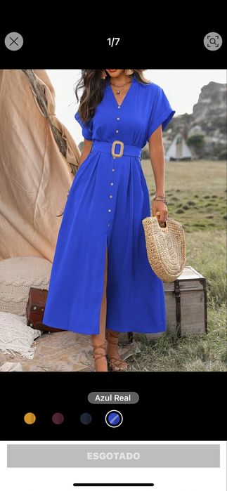 Vestido midi com cinto