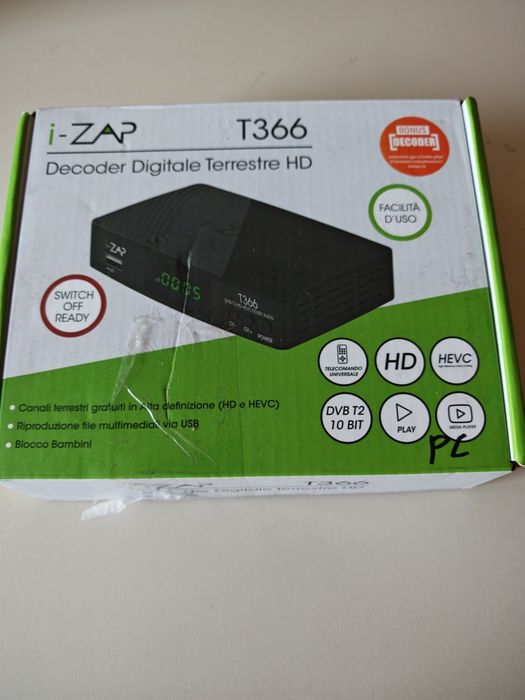 Dekoder do odbioru telewizji naziemnej  i-ZAP  T366 , DVB-T2  HEVC , język Polski