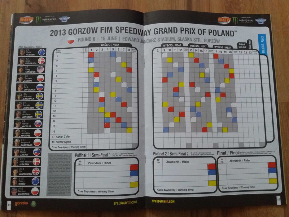 Żużel program SGP Polski 2013 - Gorzów