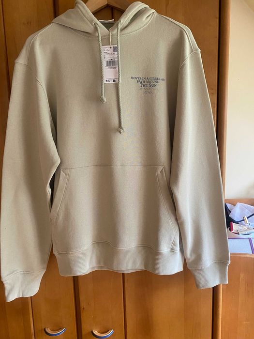 Nowa jasnozielona bawełniana bluza z kapturem Mango L