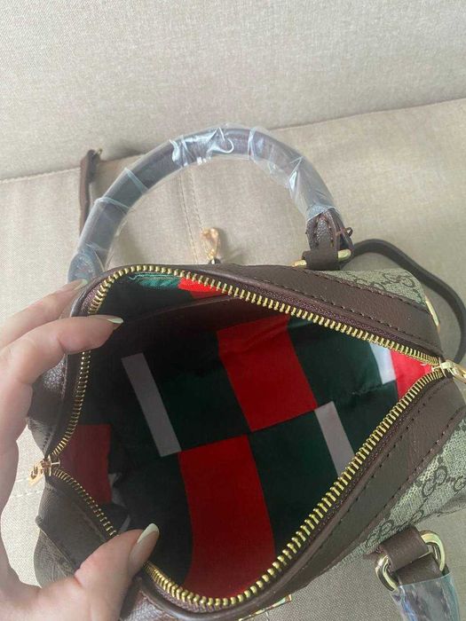 сумка в стилі Gucci Ophidia GG Small Boston Bag канва