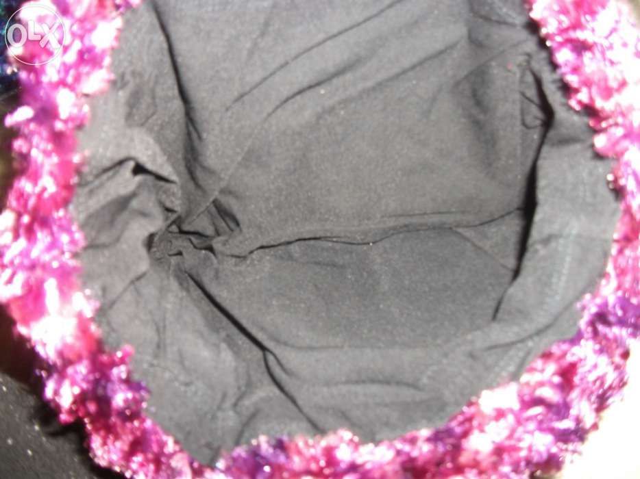 Cachecol rosa e roxo