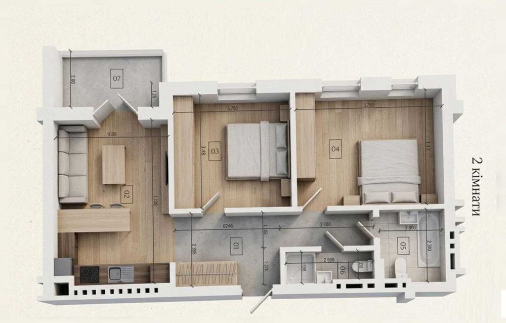 2к квартира на Сихові в новобудові