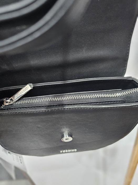 Nowa czarna torebka listonosza Puccini ze skóry ekologicznej