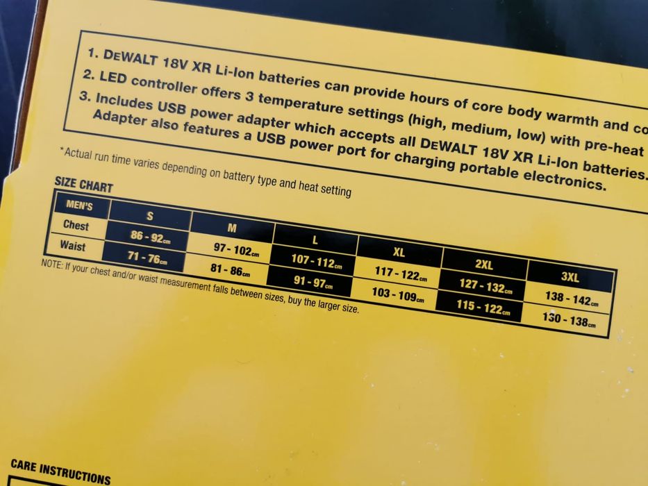 DeWalt DCHJ093D1 XL M L kurtka puchowa podgrzewana 18V PREZENT OKAZJA