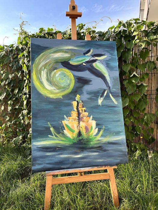 Obraz akrylowy ręcznie malowany 'Wibracja' 100x70cm