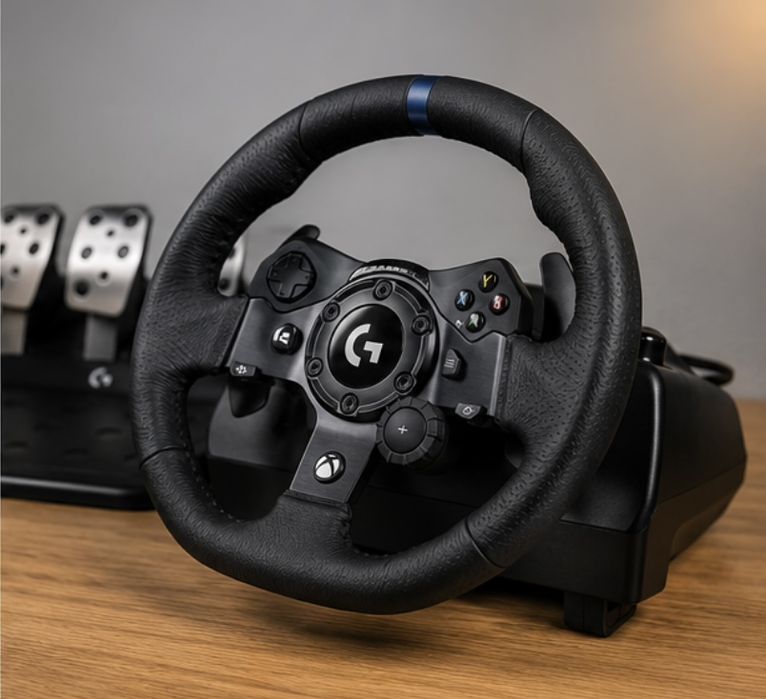 Logitech g923 (XBOX) wraz z manualną skrzynią biegów