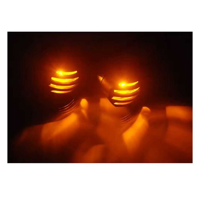 Par Piscas LED com Grelha Plástico - Lentes Âmbar