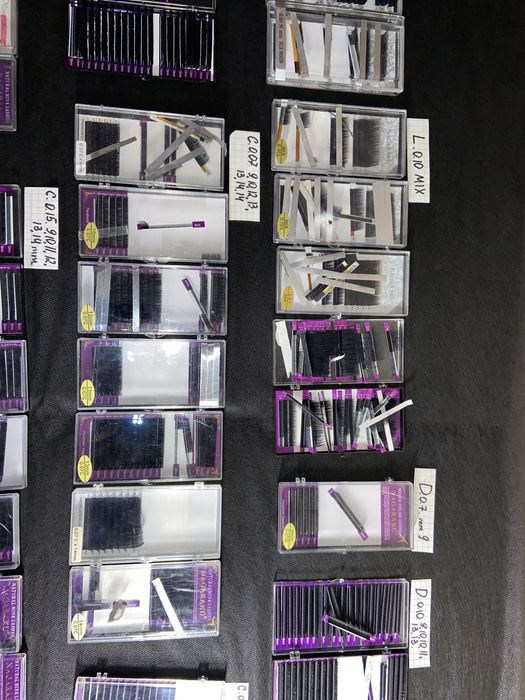 59шт палеток професійних вій для нарощення оремої довжини та міксів.