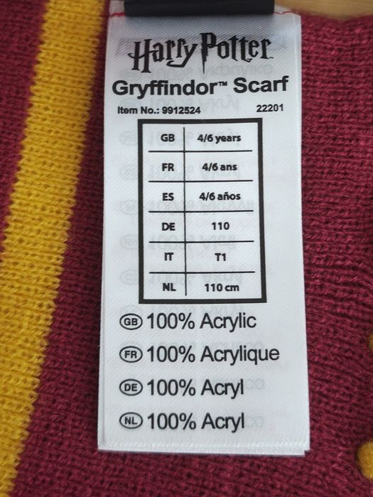 Oryginalny szalik Harry Potter Gryffindor