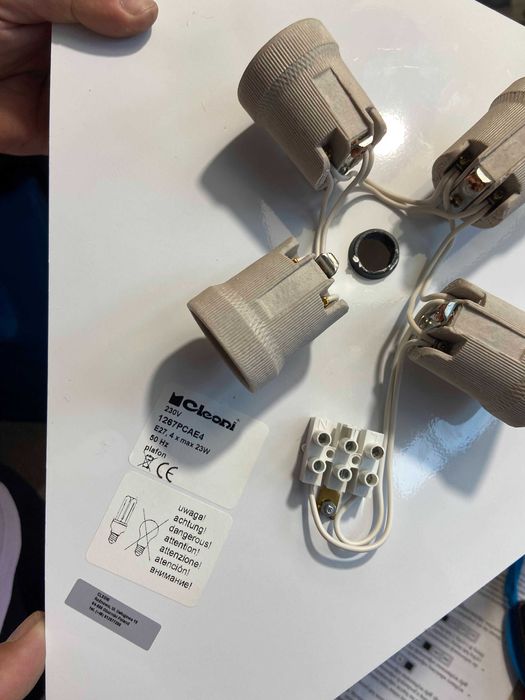 Plafon Cleoni śr. 50cm czarny mat 4xE27