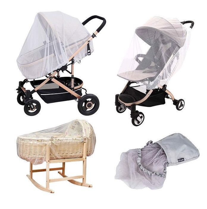 Moskitiera Do Wózka Z Gumką Uniwersalna Szara